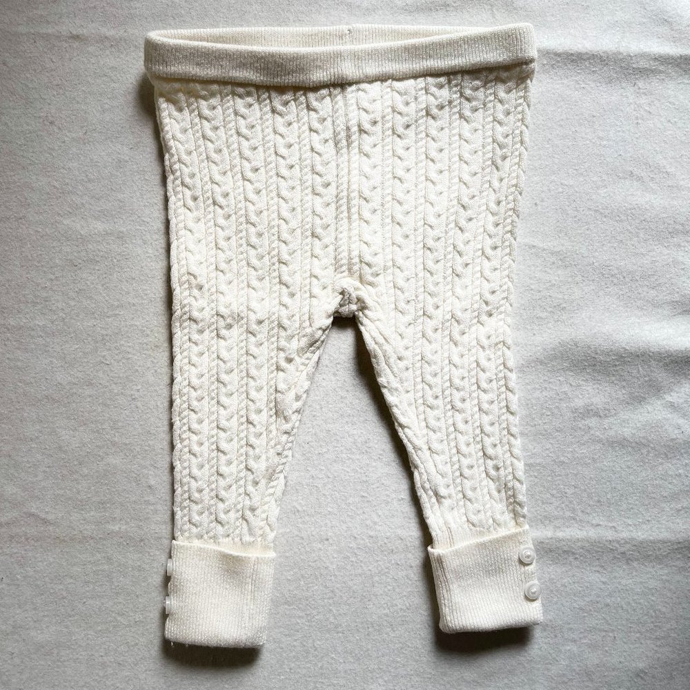 Baby Gap Ivory Cable Knit Leggings 3-6 months